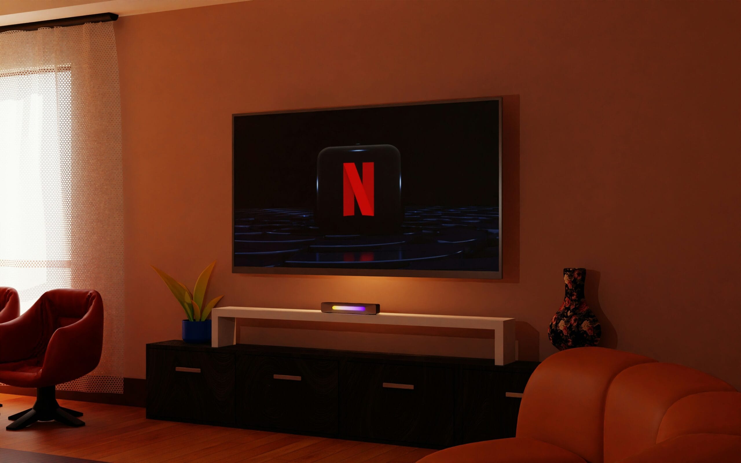 New Year Tech Resolutions: Best Gadgets to Set Up in 2025 a living room with a flat screen tv on the wall