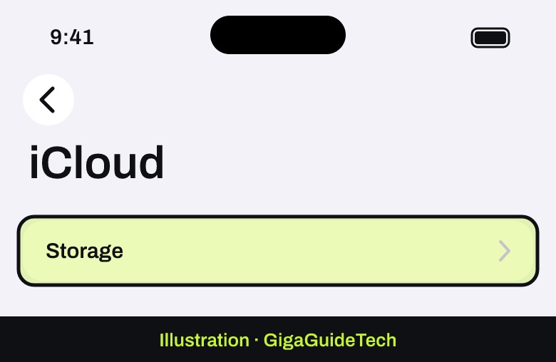 Illustration: Settings > [your name] > iCloud > Storage (or Manage Account Storage)