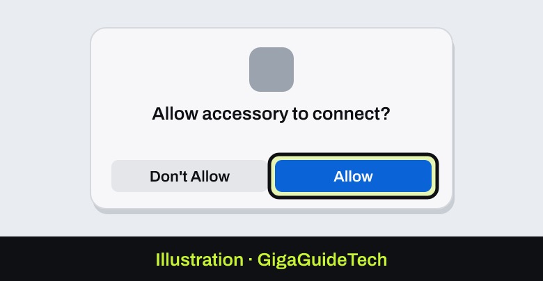Illustration: Apple silicon Macs: choose Allow when asked to let the display accessory connect