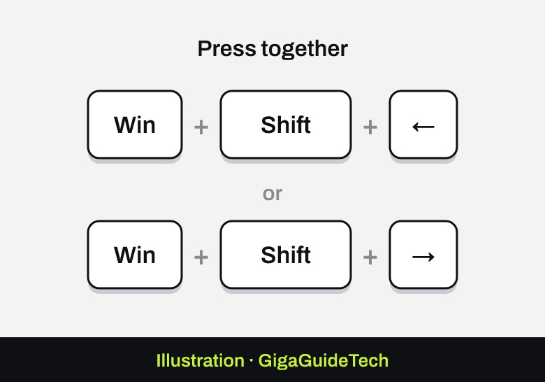 Illustration: Windows key + Shift + Left or Right Arrow moves the active window to the next screen