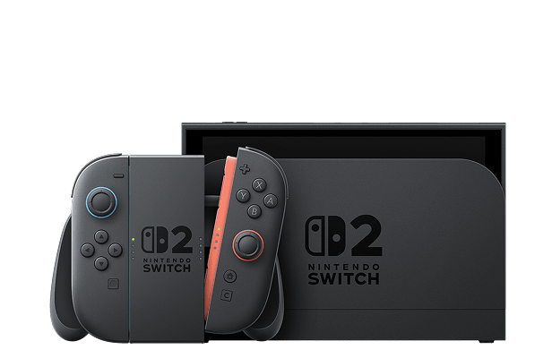 The Nintendo Switch 2 console in its dock