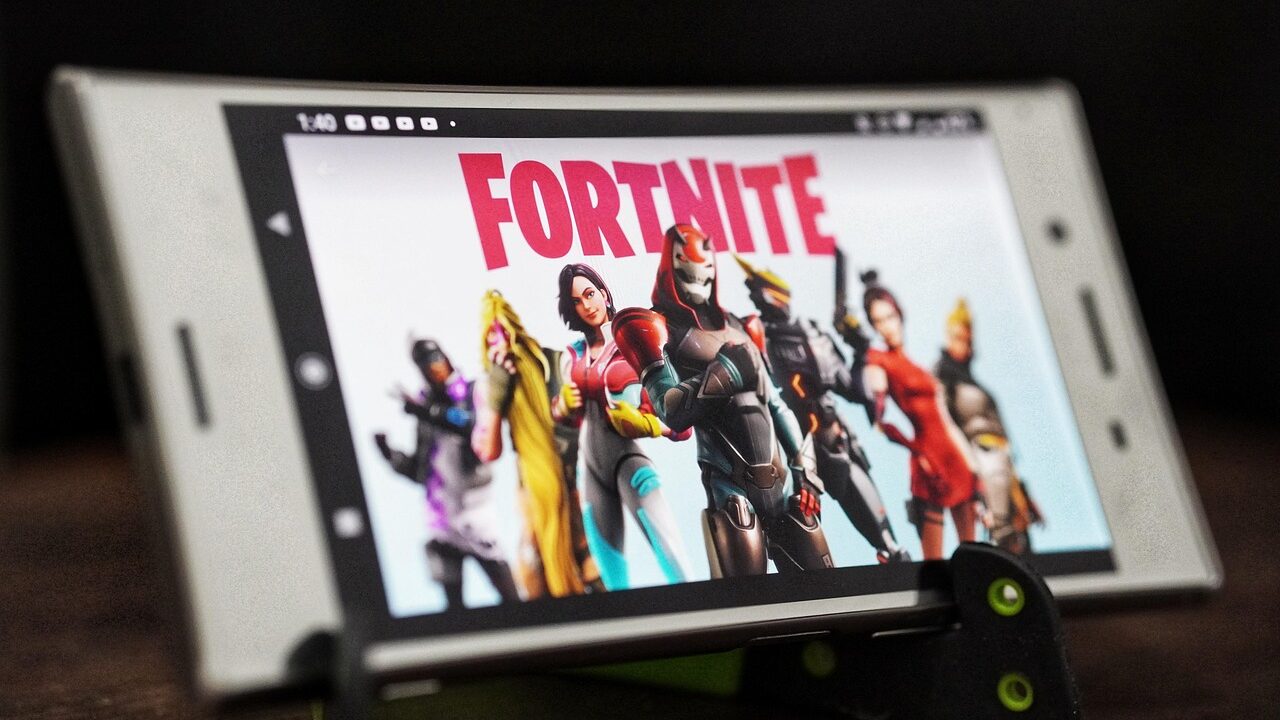 Fortnite running on a smartphone