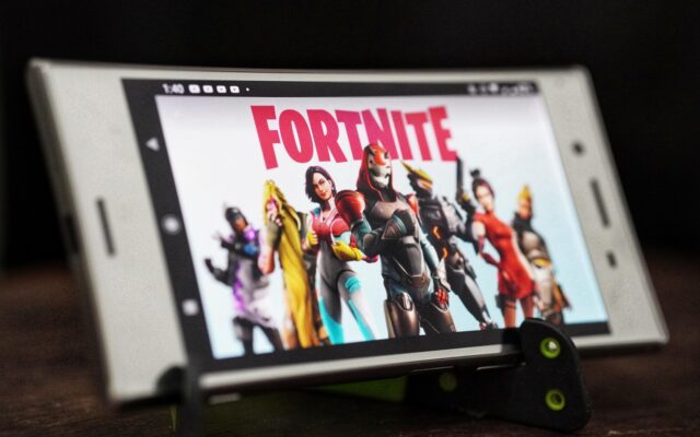 Fortnite running on a smartphone
