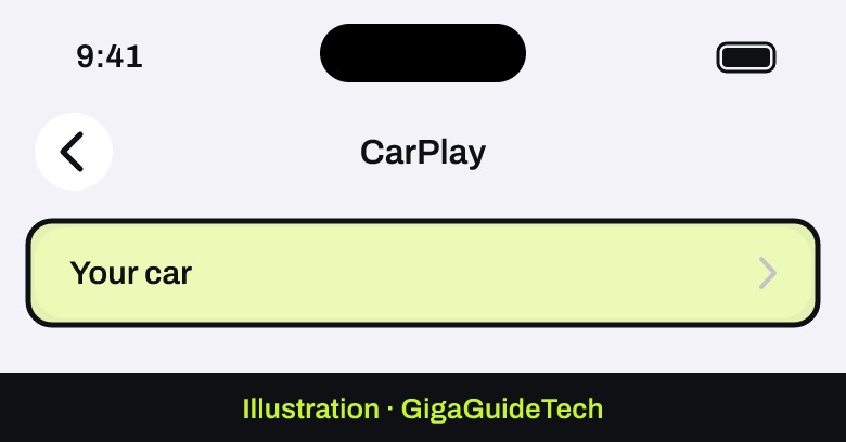 Illustration: Settings > General > CarPlay > your car