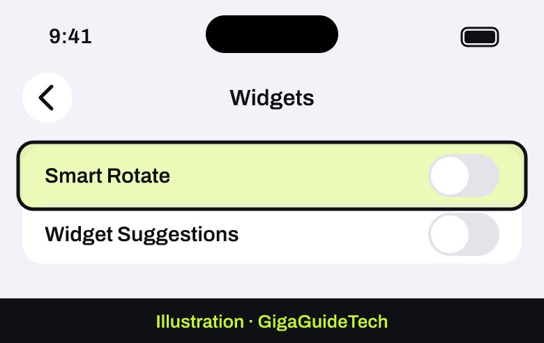 Illustration: Your car > Widgets > Smart Rotate or Widget Suggestions