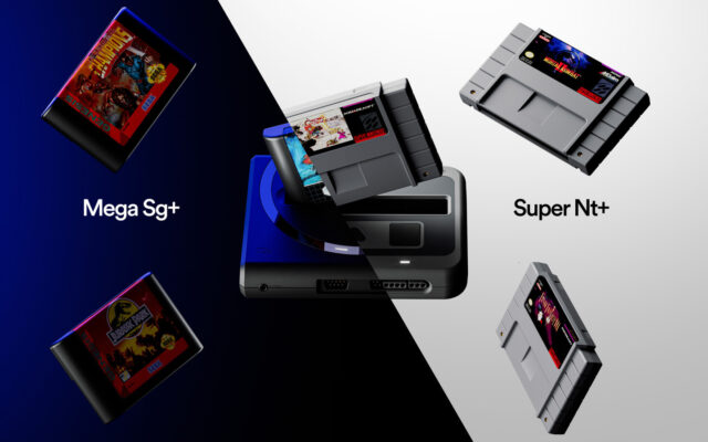 The Analogue Mega Sg+ and Super Nt+ with cartridges