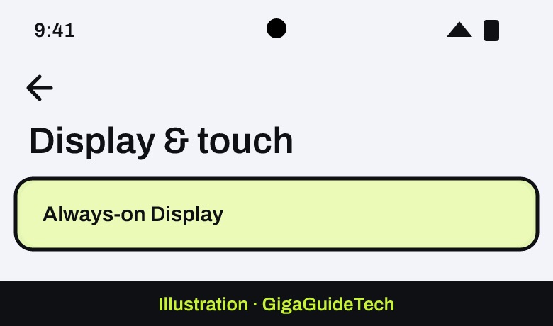 Illustration: Settings > Display & touch