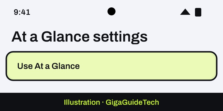 Illustration: Home screen > At a Glance settings