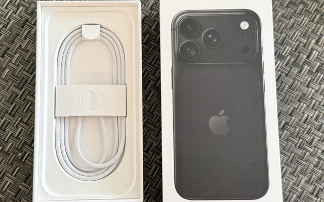 The box for a black iPhone 18 Pro
