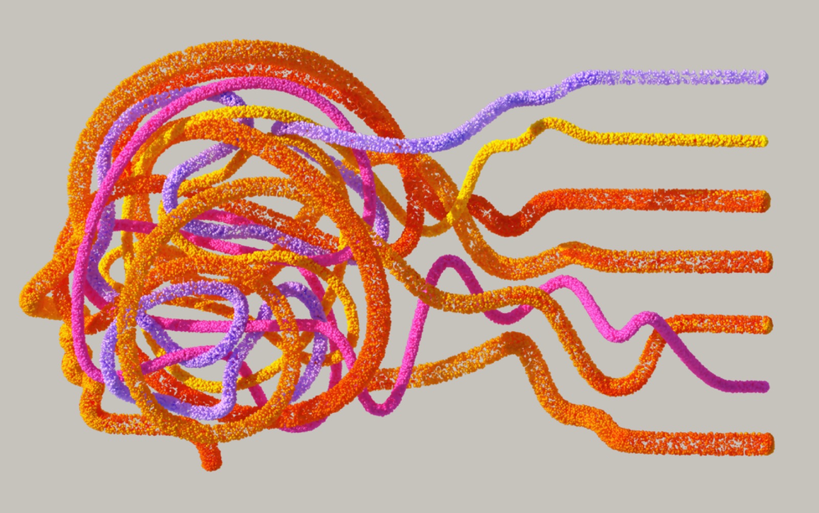 A 3D rendering of an AI neural network