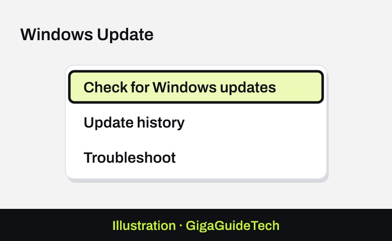 Illustration: Windows Update > Check for updates