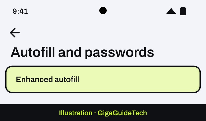 Illustration: Chrome > More > Settings > Autofill and passwords > Enhanced autofill