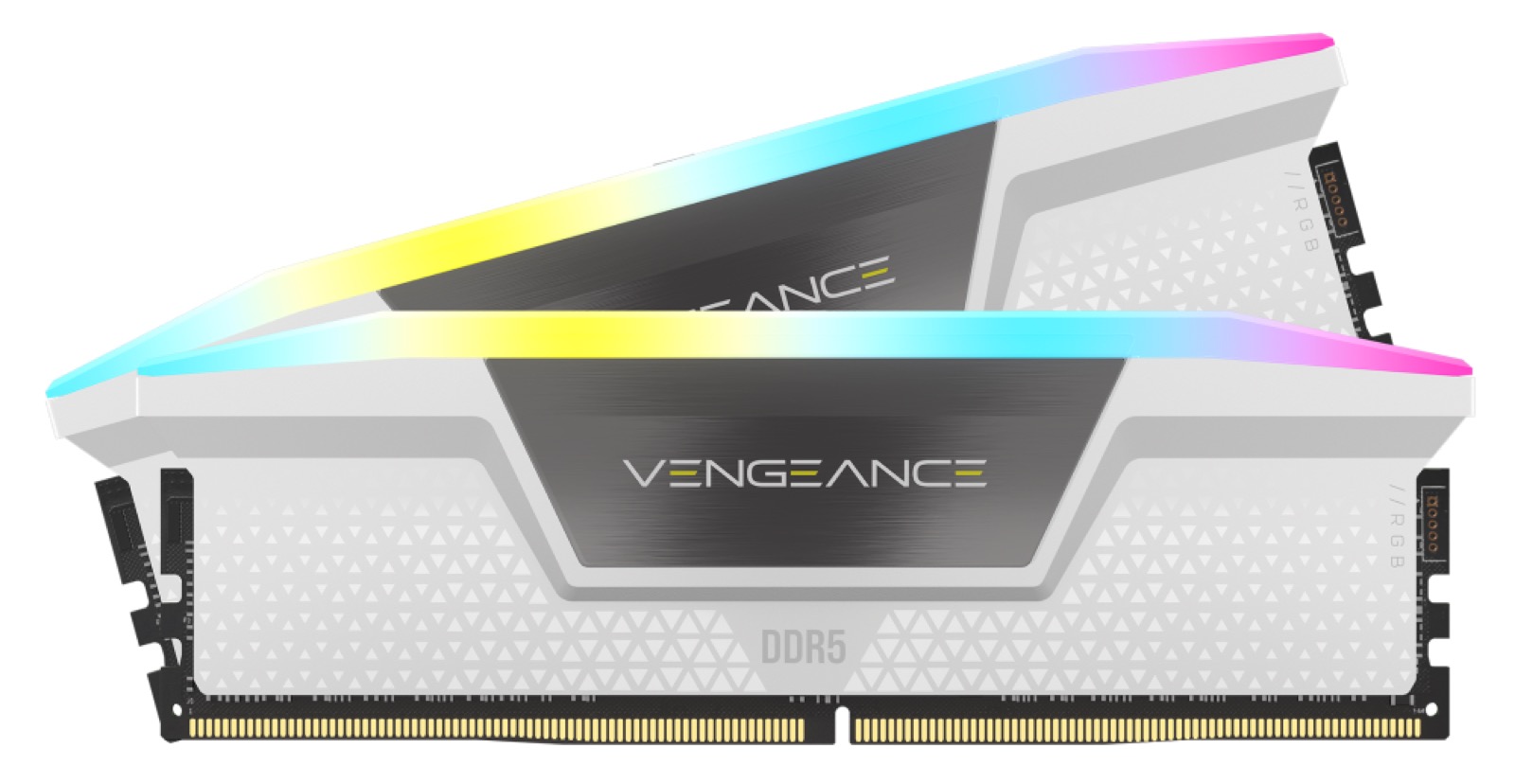 White Corsair Vengeance RGB DDR5 memory modules