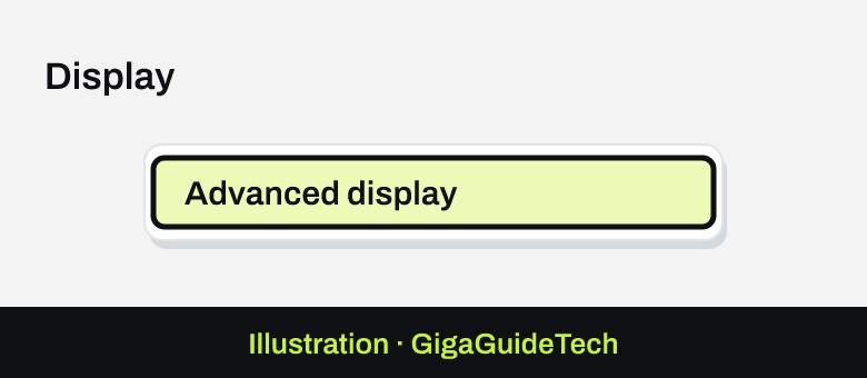 Illustration: Settings > System > Display > Advanced display