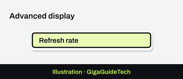Illustration: Settings > System > Display > Advanced display > Refresh rate