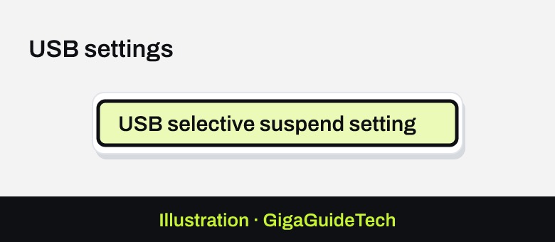 Illustration: USB settings > USB selective suspend setting