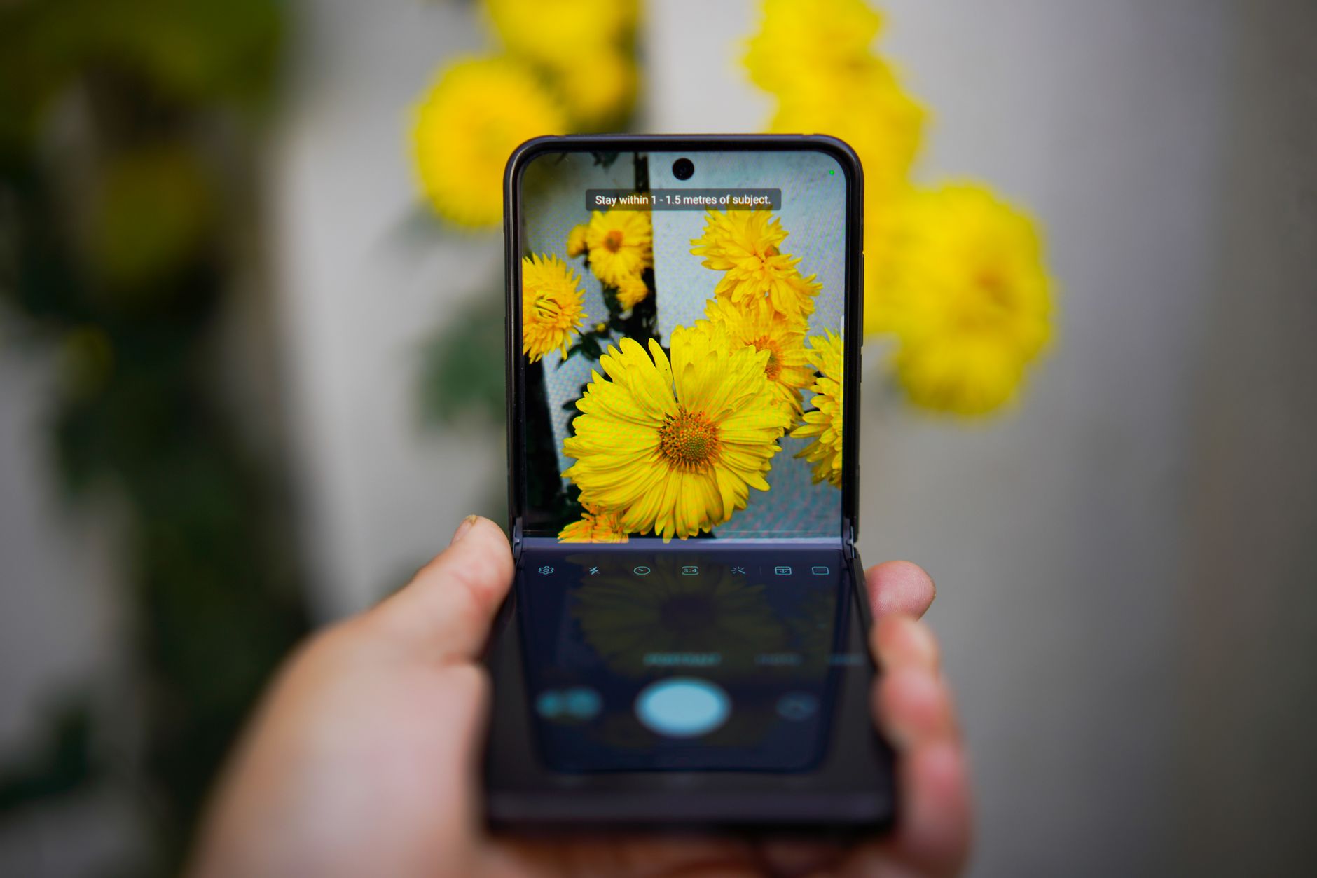 A folding phone in a protective case