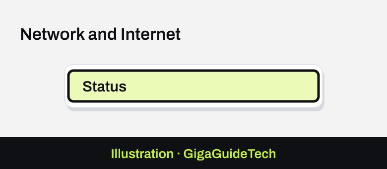 Illustration: Settings > Network and Internet > Status
