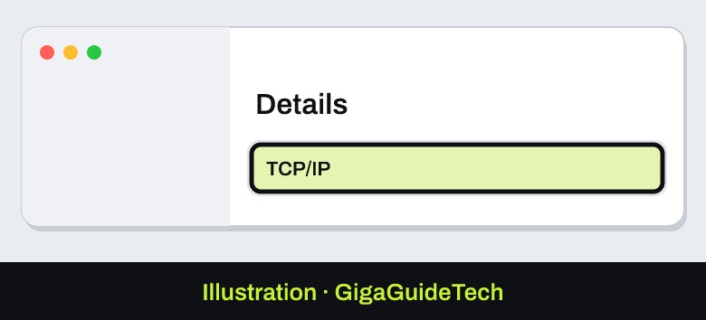 Illustration: System Settings > Network > Details > TCP/IP