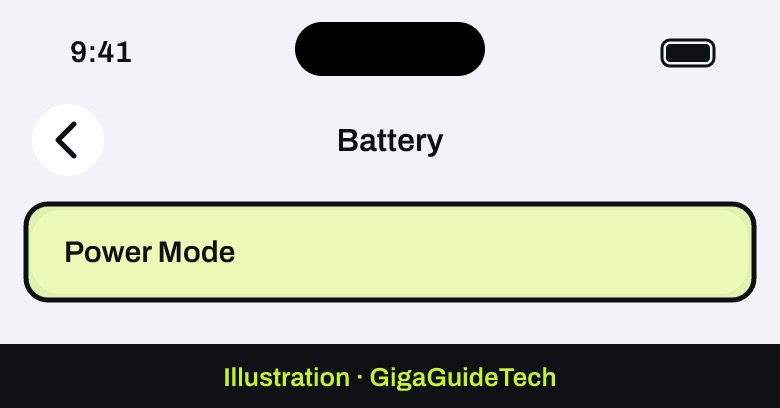 Illustration: Settings > Battery > Power Mode