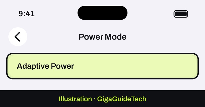 Illustration: Settings > Battery > Power Mode