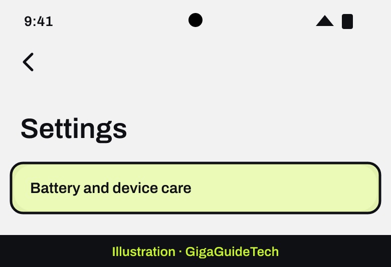 Illustration: Settings > Battery and device care