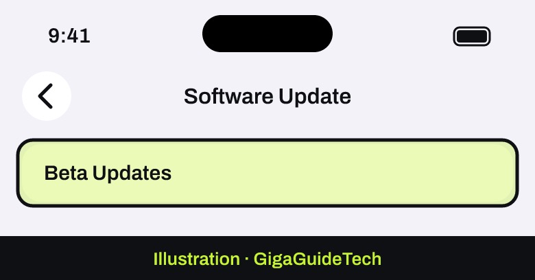 Illustration: Settings > General > Software Update > Beta Updates