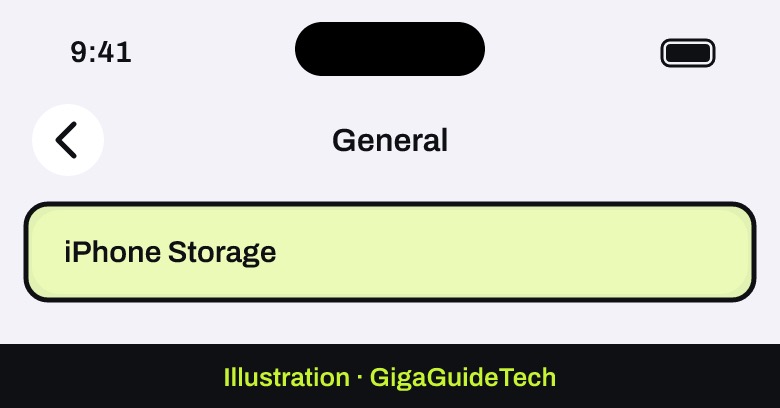 Illustration: Settings > General > iPhone Storage