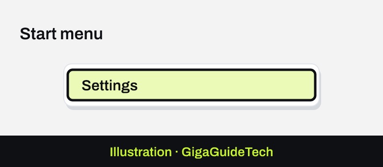 Illustration: Start > Settings