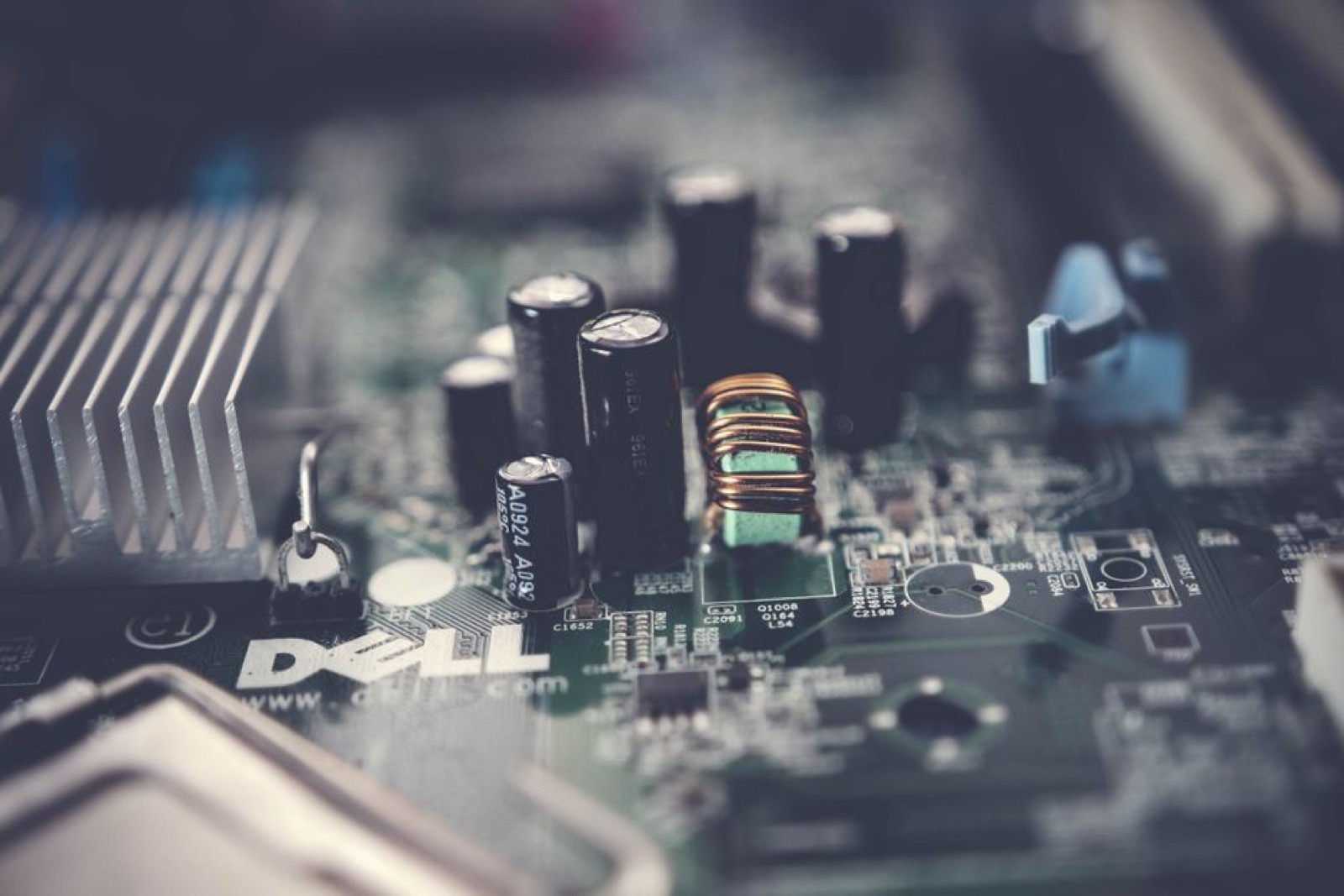 Close-up of a computer motherboard