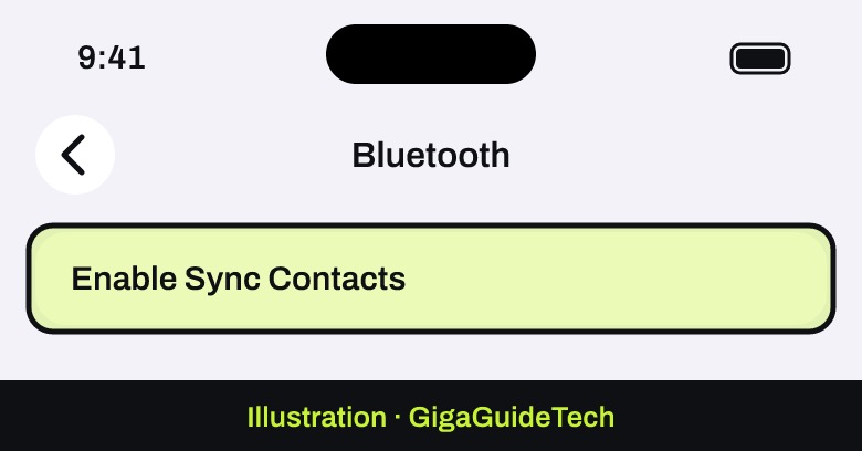 Illustration: Bluetooth > Enable Sync Contacts