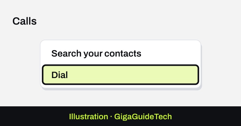 Illustration: Phone Link > Calls > Dial