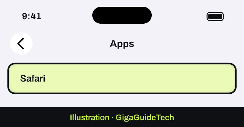 Illustration: Settings > Apps > Safari