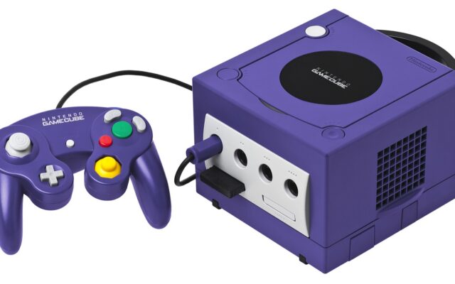 An Indigo Nintendo GameCube with its controller