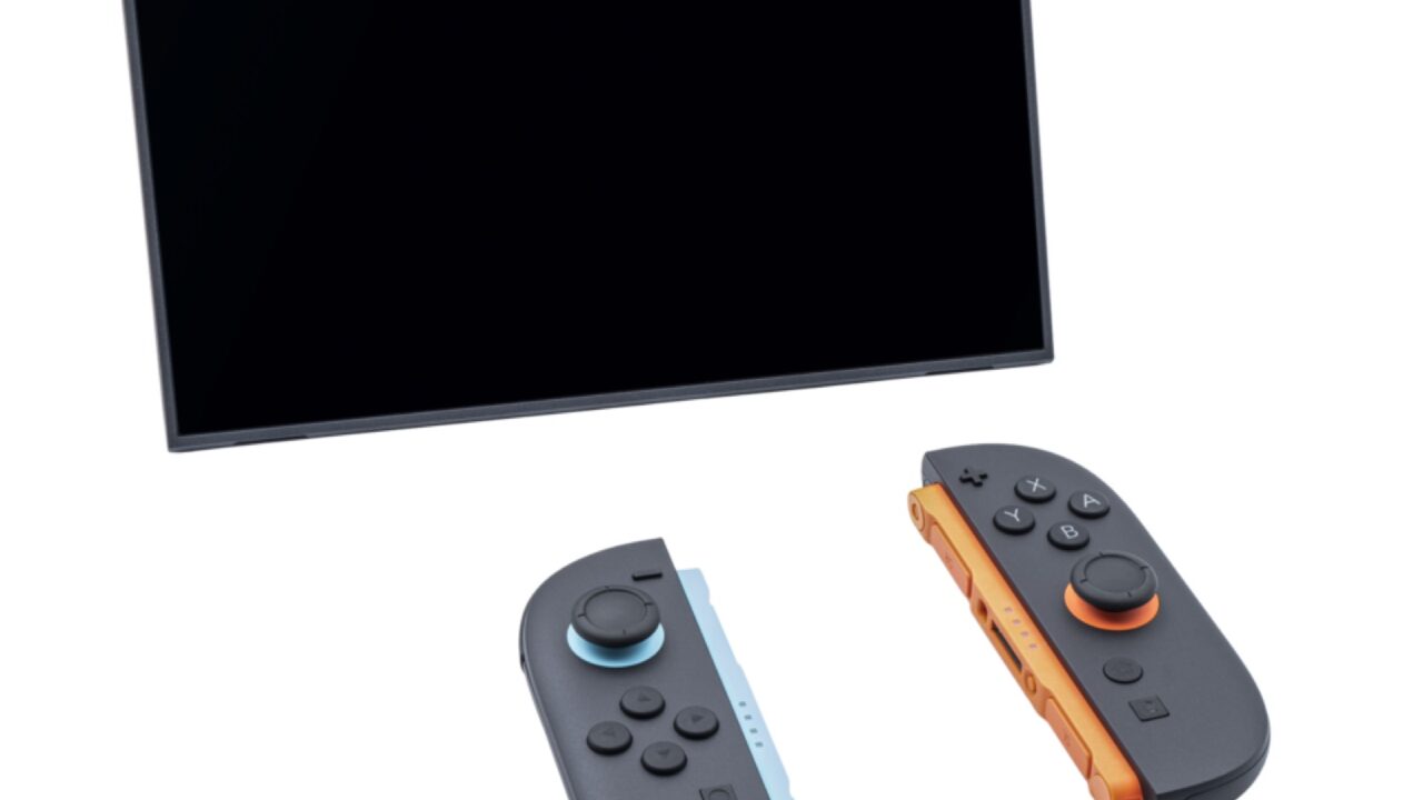 Nintendo Switch 2 in tabletop mode with its Joy-Con 2 controllers detached