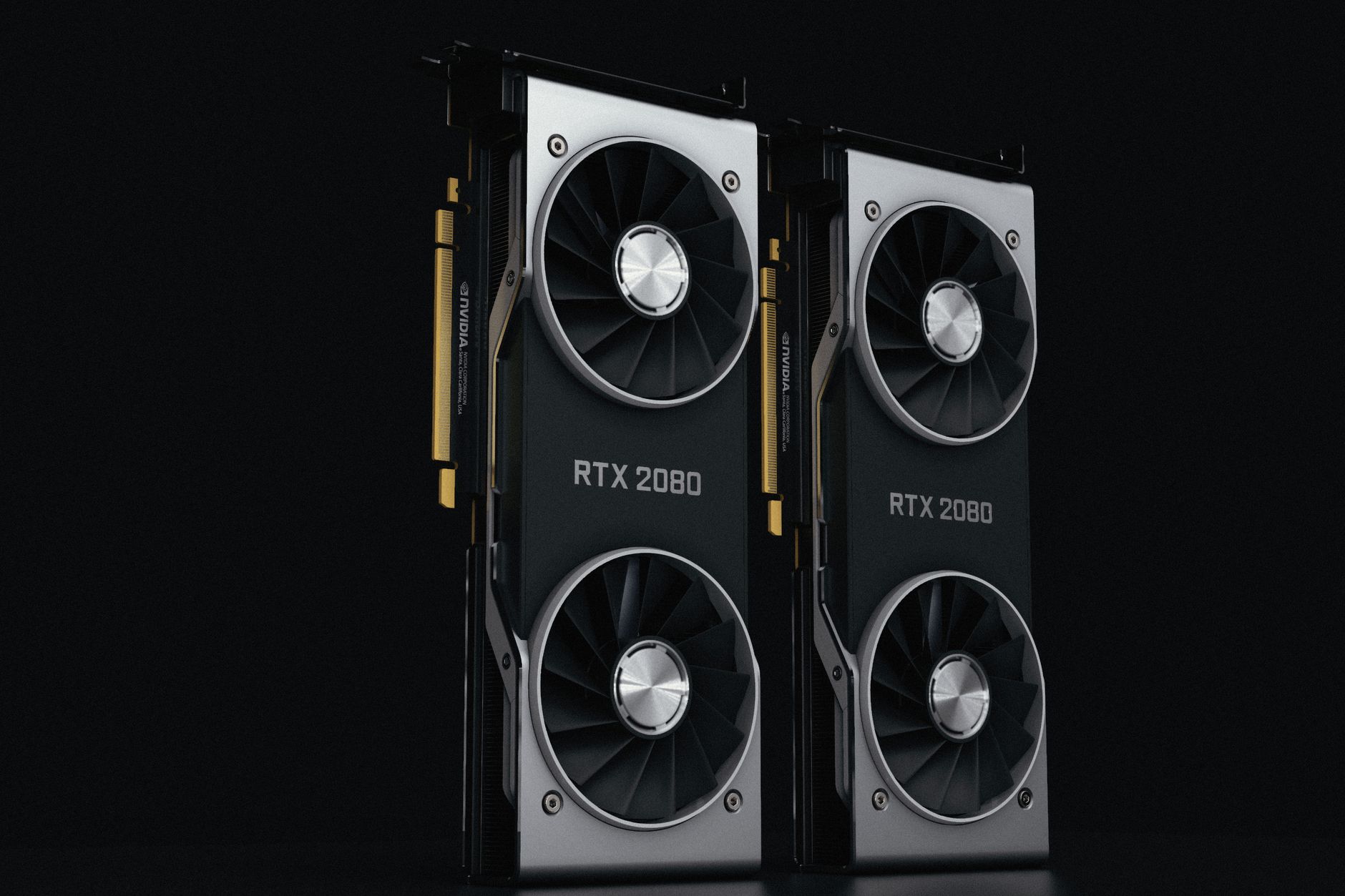 Two Nvidia GeForce RTX graphics cards
