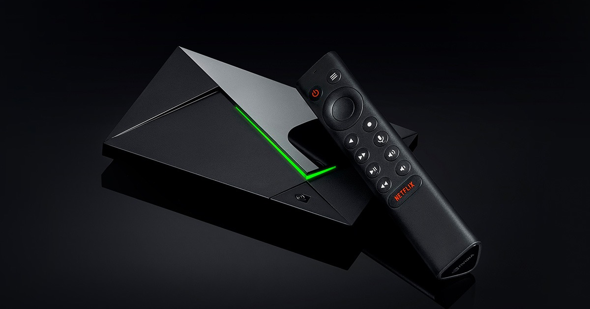 Nvidia Shield TV Pro streaming box and remote