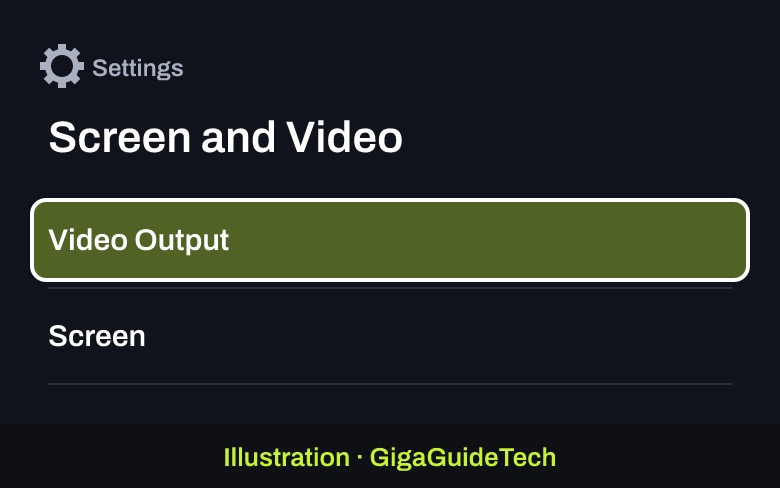 Illustration: Screen and Video > Video Output
