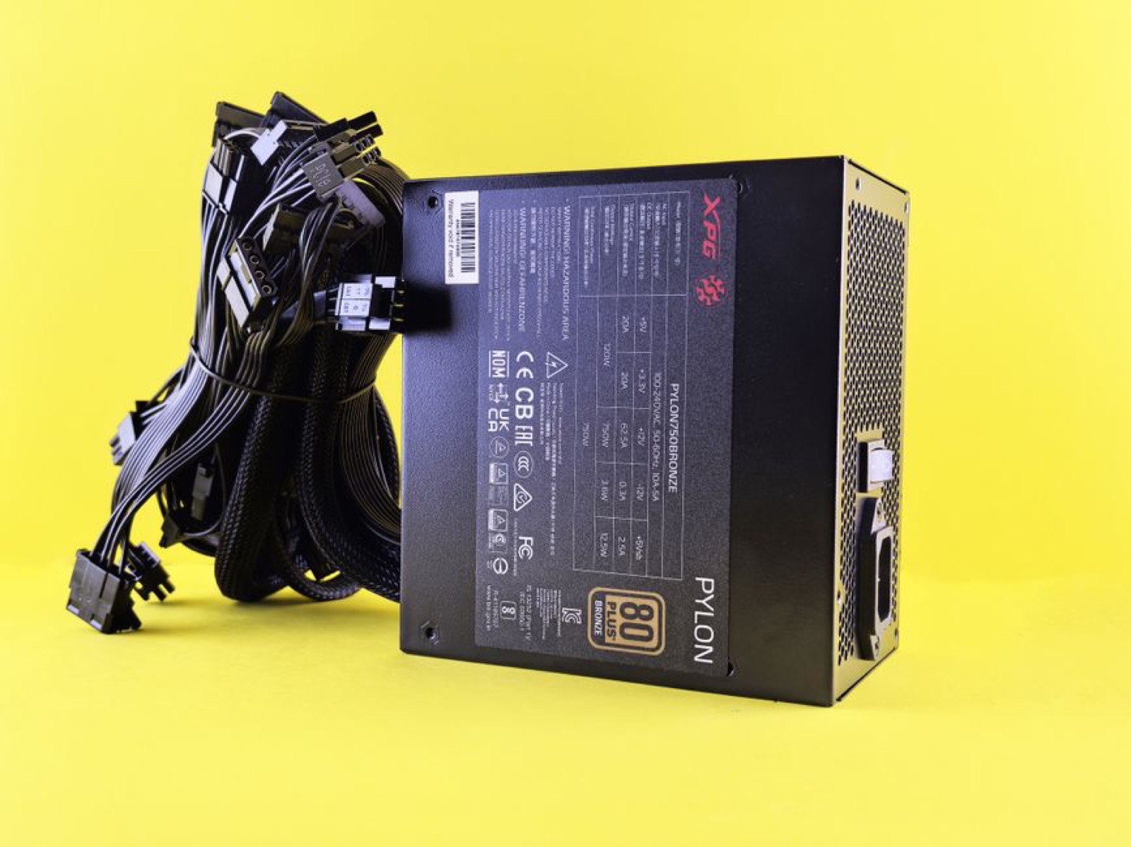 A PC power supply with its cables