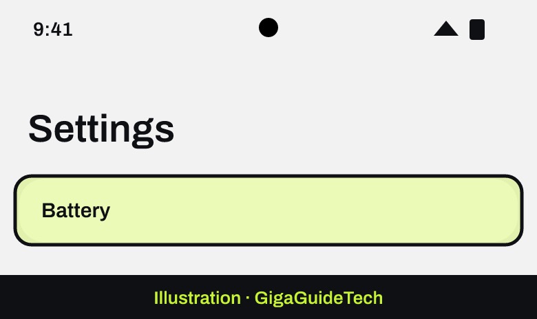 Illustration: Settings > Battery