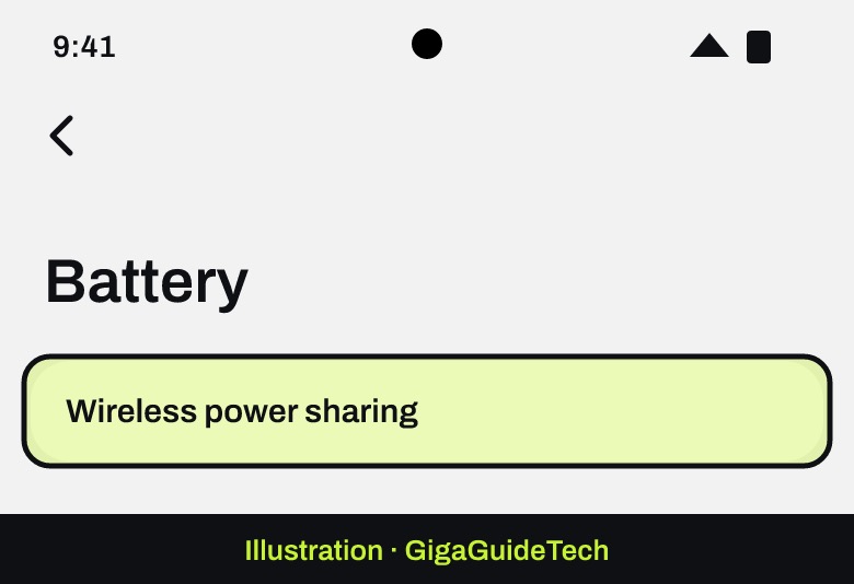 Illustration: Settings > Battery > Wireless power sharing