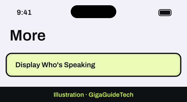 Illustration: More > Display Who's Speaking