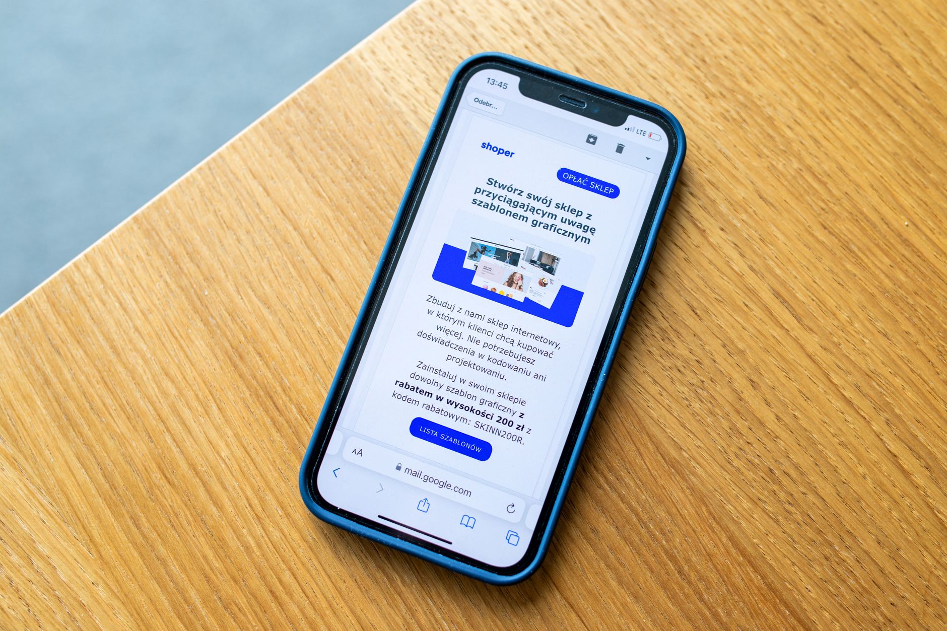 A smartphone showing an online shopping ad