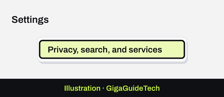 Illustration: Settings > Privacy, search, and services