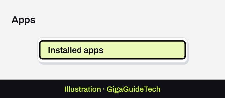 Illustration: Settings > Apps > Installed apps