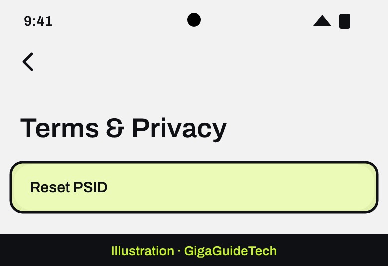 Illustration: Settings > Terms & Privacy