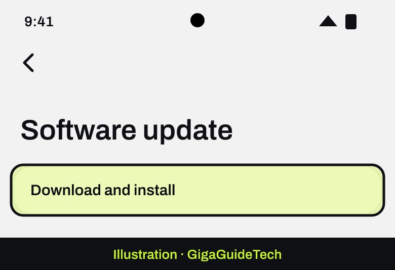 Illustration: Settings > Software update > Check for updates