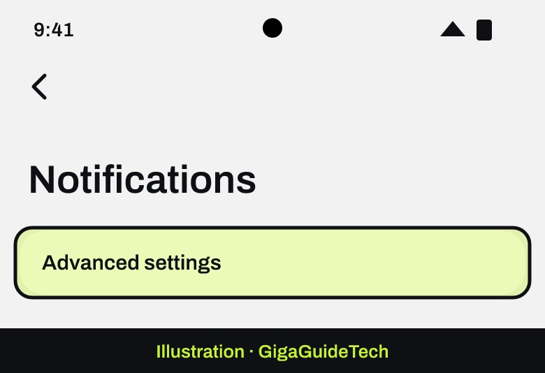 Illustration: Settings > Notifications > Advanced settings